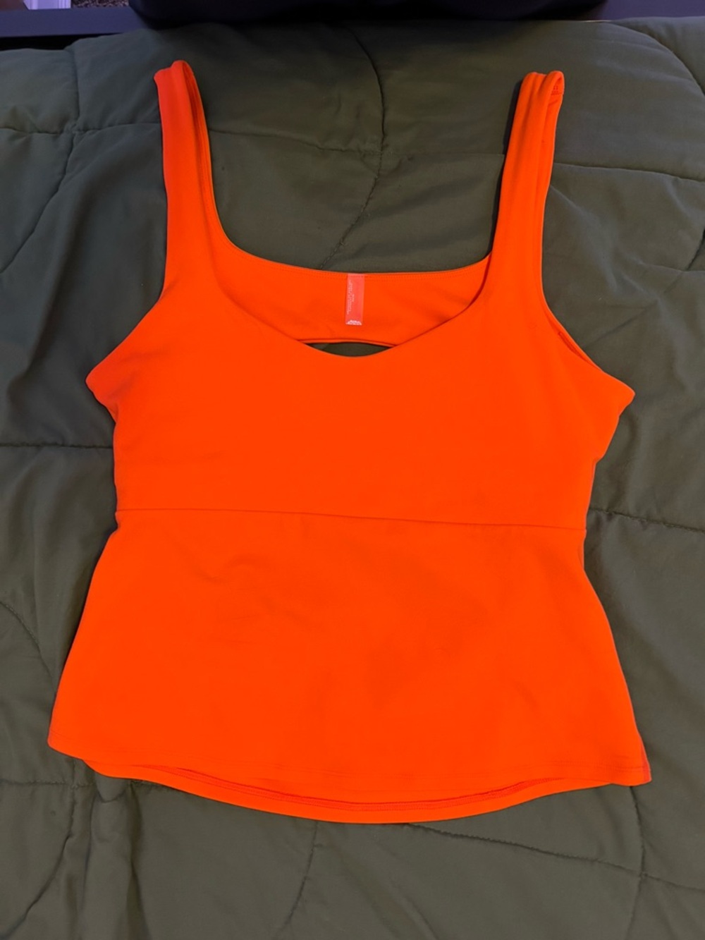 Free People Bright Neon Orange Tank with Scoop Neck